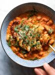 Garlic Butter Crispy Chicken on Creamy Beans Recipe